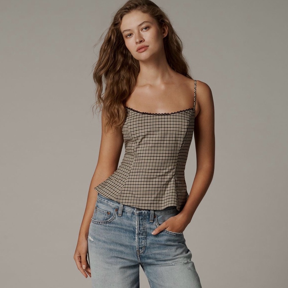 Reformation Genevieve Peplum Top